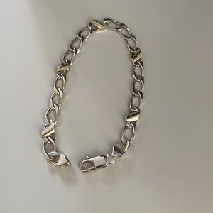 Tiffany & Co 18k and Gold Bracelet Curb Link 7.5 in. Great condition.